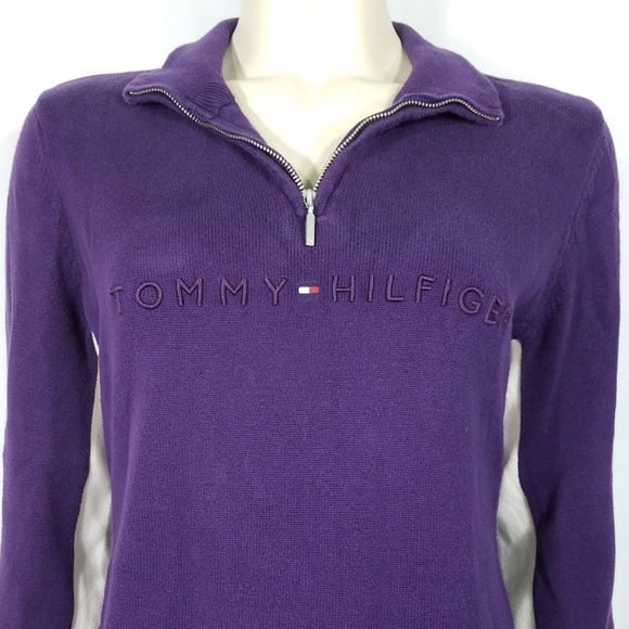 purple 1/4 zip pullover sweatshirt size Large - Picture 2 of 8